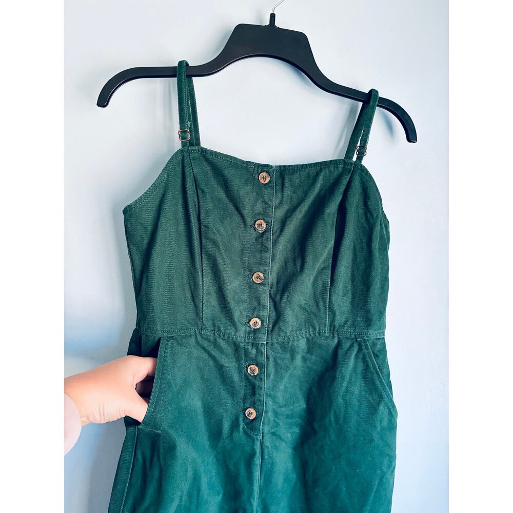 ASOS Denim Overalls Green Women's 10 Button Up Effortless Chic Classic - Picture 7 of 7